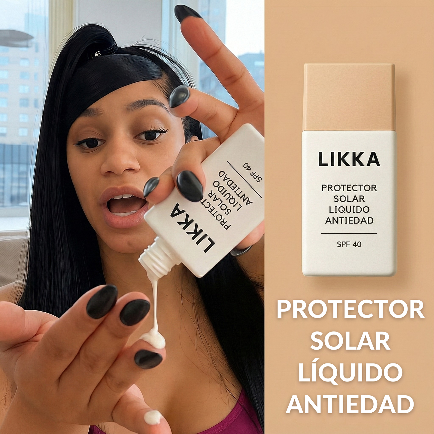 Protector Solar Líquido Antiedad
